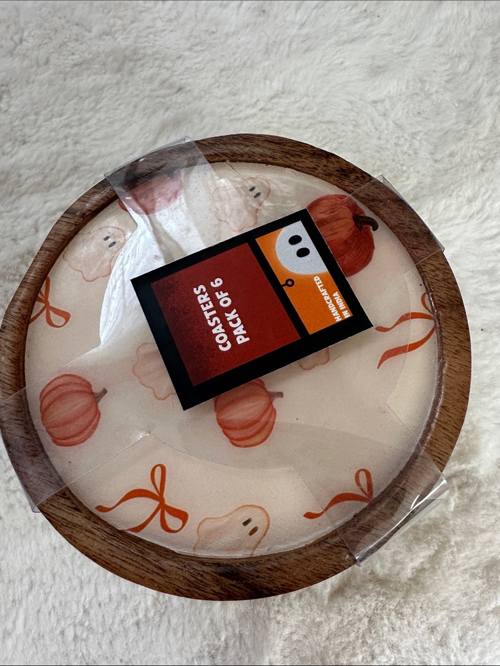 Halloween ghost set of 6 coasters
